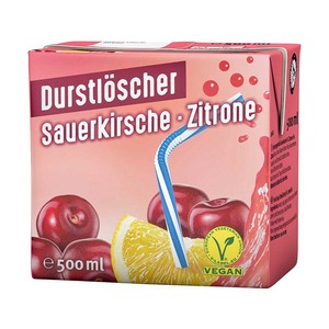 Zumo de limón y cereza agria Durstloscher de alta calidad, bebida de frutas de 500ml para suministro minorista al por mayor, OEM disponible - Product Image 1