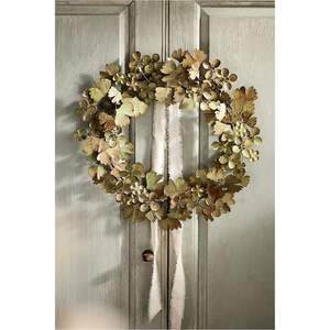 Guirnalda de Hojas de Roble de Metal de Cobre con Pátina Rústica, Elegante Decoración de Pared, Guirnalda Floral de Metal Decorativa de 40 cm para la Entrada y la Sala de Estar - Product Image 5