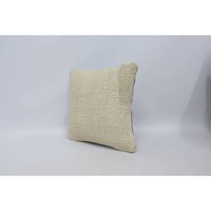 Beige Wool Kantha <b>Patchwork</b> Pillow 16x16 Inch Decorative Cushion Woven Embroidered Vintage Square Print Portable <b>Bedding</b> Floor - Product Image 4
