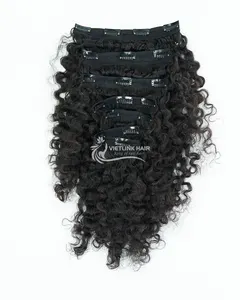Бюрманский кудряшный зажим из невидимых 200 г в наборе необработанных натуральных завитков из Vietlink волос