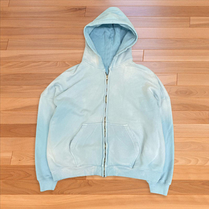 Streetwear Sweat à capuche vierge en polaire personnalisé avec fermeture éclair Vintage Double couche délavé à l'acide Sweats à capuche courts pour hommes - Product Image 5