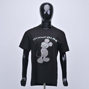 Premium Quality Wholesale Custom <b>Sequin</b> Embroidery <b>T</b>-<b>Shirt</b> Unisex Casual Short Sleeve Crew Neck Jersey 100% - Product Image 1