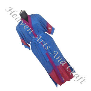 KL013 วินเทจผ้าไหมส่าหรีแขนยาววินเทจส่าหรีกิโมโนยาวBoho Dressing Gownวินเทจกิโมโนยาวชุดเพื่อนเจ้าสาวคริสต์มาส - Product Image 6