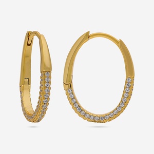 Pendientes de Plata 92.5 con Baño de Oro, Estilo Moderno de Aro con Zirconia, Perlas y Diamantes, Material Principal Oro Rosa 191514 - Product Image 5