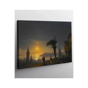 Impression sur toile de Fida Aivazovsky : Tour de Galata et Corne d'Or au clair de lune - Product Image 6