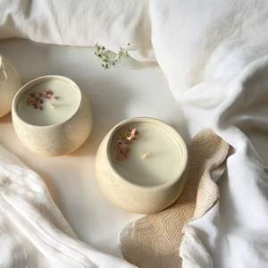 เทียนหอมในโหลเซรามิกทำด้วยมือ200g ทำด้วยมือขี้ผึ้งถั่วเหลือง100% คุณภาพสูง (จัดส่งสะดวก) - Product Image 3