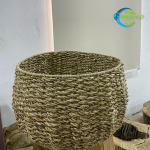 Handcrafted Vietnamese <b>Wicker</b> Rattan Seagrass FLOWER <b>BASKET</b> With Iron Frame Sturdy and Stylish <b>for</b> Flower Trees & Large <b>Plants</b> - Product Image 3