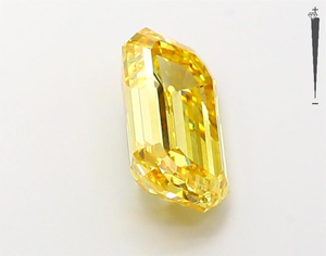 Diamant de laboratoire taille émeraude 2,20 carats VS1 Jaune vif fantaisie certifié IGI, pierre libre pour la fabrication de bijoux - Product Image 4