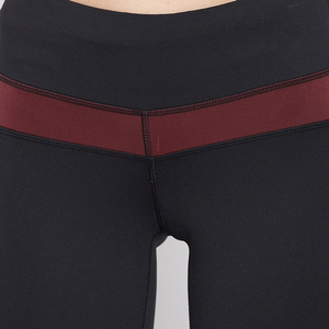 Leggings de yoga taille haute bicolores, longueur intégrale, en Spandex et Nylon, extensibles dans les quatre sens, avec design à surpiqûres contrastées - Product Image 6