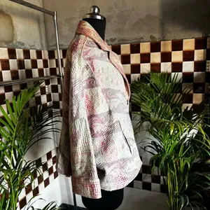 เสื้อแจ็คเก็ต Khanta สุดชิคสำหรับผู้หญิง เสื้อคลุมสำหรับฤดูใบไม้ผลิและฤดูใบไม้ร่วง ดีไซน์บางสไตล์วาร์ซิตี้ ผลิตจากผ้าโพลีเอสเตอร์ผสมคอตตอน รับตัดเย็บตามแบบ - Product Image 3