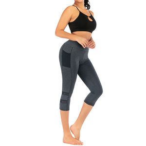 Leggings de sport de yoga d'entraînement de gymnastique de taille élastique de qualité supérieure nouveau pantalon de yoga à carreaux uni haute performance avec dentelle - Product Image 1