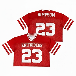 Camiseta de Fútbol Americano Personalizada para Hombre, Estilo Vintage Premium, Malla Deportiva, Corte Cuadrado, Corta, Transpirable, 100% Poliéster - Product Image 1