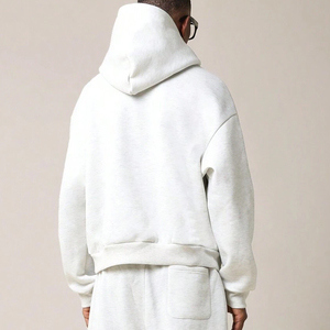 Sudadera con Capucha Oversize Premium para Hombre, Manga Regular, Tejido de Punto, Casual, Hombro Caído, Botones, Estampado Digital, Corta - Product Image 2