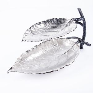 Articles de décoration de forme de feuille antique élégants de qualité supérieure, durables, écologiques, assiette à collation de luxe au design moderne pour les fêtes - Product Image 1