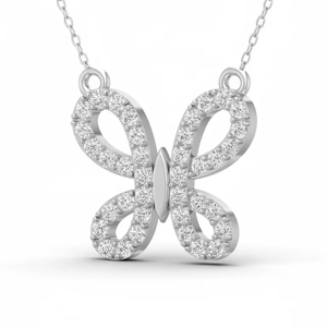 สร้อยคอแฟชั่นผีเสื้อเพชรประกายพร้อมโซ่สำหรับผู้หญิง เหมาะสำหรับงานแต่งงาน งานเลี้ยง ของขวัญวันครบรอบ งานเฉลิมฉลองสุดโรแมนติก - Product Image 1