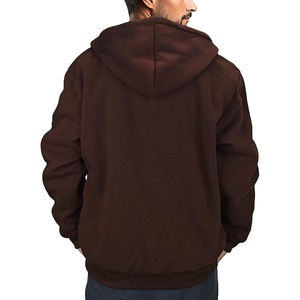 Sweats à capuche zippés lourds pour hommes épaules tombantes personnalisées col à capuche d'hiver surdimensionné motif solide et techniques teintées unies - Product Image 6