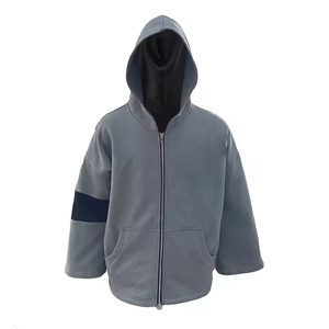 เสื้อฮู้ดซิปเต็มตัว ผ้าคอตตอน 100% หนัก 500 กรัม พิมพ์โลโก้ตามสั่ง ทรงโอเวอร์ไซส์ ผ้าหนา ซิปหนา สำหรับผู้ชาย ผ้าคอตตอนผสม - Product Image 1