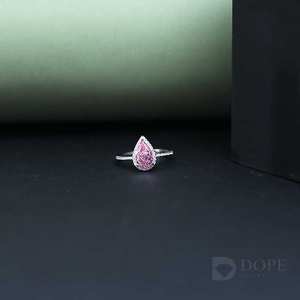 Elegante anillo de mujer de plata esterlina 925 con impresionante PIEDRA DE moissanita rosa que agrega un toque de encanto sofisticado - Product Image 3