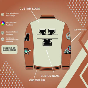 Venta al por mayor de chaquetas universitarias teñidas lisas con bordado personalizado, chaqueta acolchada unisex, perfecta para equipos, clubes y ropa universitaria - Product Image 4