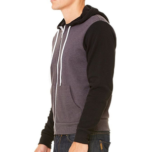 Streetwear brodé avec écusson personnalisé, sweat à capuche unisexe à la mode pour hommes, 100% coton, basique avec fermeture éclair - Product Image 3