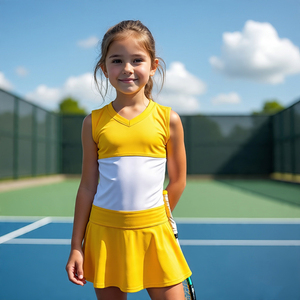 Uniforme de tennis de conception personnalisée maillot de sublimation entraînement 100% gilet sans manches en polyester hauts ensembles d'uniformes de tennis pour filles - Product Image 4