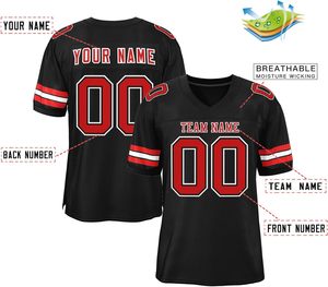 Camiseta de fútbol americano OEM, ropa deportiva para discoteca, malla de poliéster personalizada, manga transpirable de secado rápido, rayas, impresión por sublimación - Product Image 6