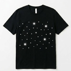 เสื้อยืดผู้ชายประดับคริสตัล ดีไซน์วิบวับ ผ้าฝ้าย 100% ระบายอากาศได้ดี น้ำหนักเบา สวมใส่สบาย เหมาะสำหรับใส่ลำลอง - Product Image 1