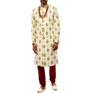 Temporada Sherwani bordado pesado trabajo diseñador traje boda fiesta hombres logotipo personalizado adultos PK - Product Image 2