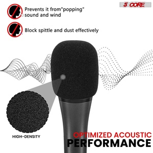 Couverture de microphone 5Core en mousse souple, pare-vent en éponge pour micro portable - Product Image 4