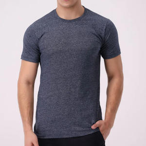 T-shirt de fitness à col rond et à manches courtes pour homme, tricoté de haute qualité, coupe régulière, style formel, couleurs variées, anti-rides, respirant - Product Image 1