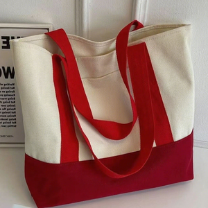 Custom Logo Printing Blank Plain <b>Pocket</b> Zipper Shoulder Handle Shopping Cotton Canvas <b>Tote</b> <b>Bags</b> Made Vietnam TUYET DUNG Classic - Product Image 2