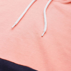 Sudadera con capucha con cordón de manga larga de otoño para mujer con bolsillos de logotipo personalizado Diseño de bloque de color 100% algodón - Product Image 5