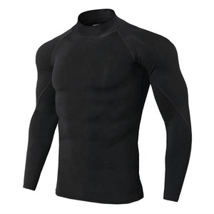 Vente en gros Logo personnalisé pour hommes à manches longues Compression Rash Guard Quick Dry Fitness Gym Spandex Polyester Automne Plus Size Imprimé - Product Image 6