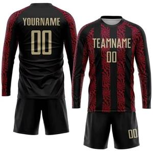 Maillot de football personnalisé OEM Kits de football uniformes d'équipe Concevez vos propres vêtements de sport Fournisseur de tenues d'entraînement 100% polyester - Product Image 4