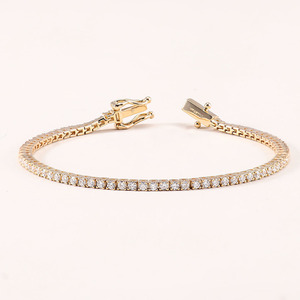 Chaîne de tennis Moissanite de haute qualité 3 à 5 mm en argent sterling 925 Bracelet 14K Bracelets de tennis en zircone - Product Image 1