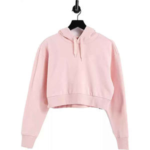 Sudadera con capucha de algodón para mujer con impresión de logotipo personalizado Sudadera con capucha corta de invierno - Product Image 4