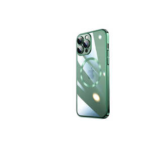 Coque de protection antichoc en PC rigide vert foncé de qualité supérieure compatible MagSafe pour chargement sans fil pour iPhone 13 Pro, style Ins - Product Image 1