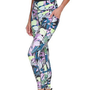 2024 haute qualité tissu Spandex taille haute Yoga Leggings Gym pantalons serrés entraînement course Fitness porter pour les femmes - Product Image 2