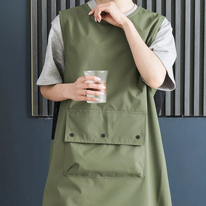 Tablier en polyester et coton vert imperméable pour barista, <span class=keywords><strong>pâtissier</strong></span>, boulanger, barman, fleuriste, peintre, jardinier, vêtements de travail - Product Image 3
