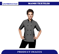 Uniformes de Verano para Hotel, Unisex, Color Verde, Personalizados al por Mayor, Chaqueta de Chef de Manga Larga, Polialgodón Viscosa, Uniformes para Restaurante y Bar