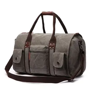 Vintage hakiki deri Duffle seyahat haftasonu Holdall Duffel çanta ayakkabı depolama beyefendi için