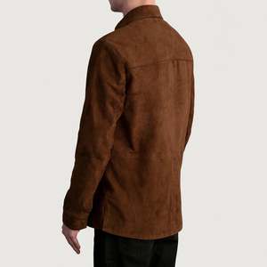 <b>Men's</b> Haven Brown <b>Suede</b> Leather Shirt Premium <b>Suede</b> <b>Jacket</b> for Comfort and Style - Product Image 6