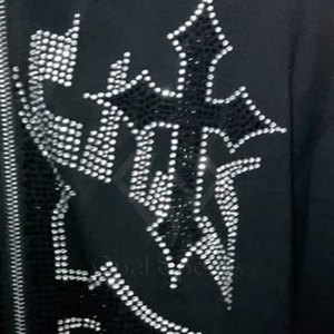 À la mode 100% coton hommes à capuche strass cristal conception décontracté Streetwear à capuche pour l'hiver OEM ODM disponible approvisionnement en vrac - Product Image 3