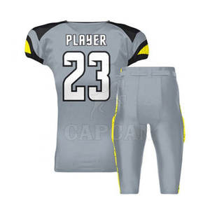 Conjunto de uniformes de fútbol americano Combinación de colores grises Material de alta calidad Diseño personalizable con servicio OEM - Product Image 2