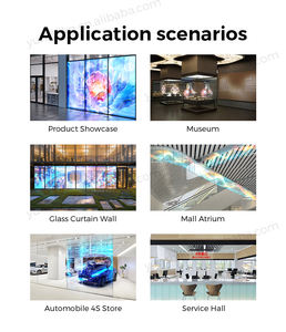 Mur vidéo LED en verre transparent flexible intérieur/extérieur Affiche numérique avec panneaux d'affichage en maille - Product Image 3