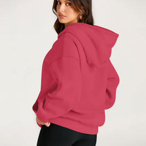 Vente en gros pas cher prix Drop-épaule polaire matériel femmes pull à capuche Streetwear femmes pull goutte épaule à capuche à capuche - Product Image 4