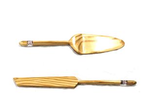 Juego de cuchillo y espátula para pastel de madera de acacia, utensilios decorativos de madera, herramientas para servir pasteles, servidor de pasteles más vendido con mango de fregona - Product Image 2
