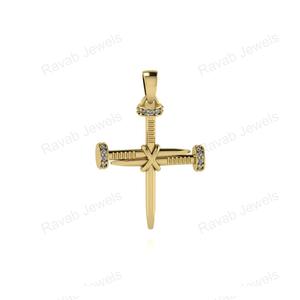 2025 Trendy Custom Cross Charm 925 <b>Sterling</b> <b>Silver</b> Gold Plated Charm Pendant 27x20mm Classic Popular Birthday Jewelry Findings - Product Image 1
