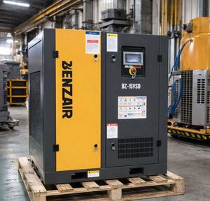 Compresseur d'air industriel à piston jaune et noir, lubrifié, refroidi par air, unité stationnaire 35 bars 10 bars pour usage en usine - Product Image 6