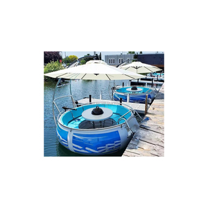 Bote Inflable Eléctrico de Silicona con Forma de Donut para Barbacoa, con Mesa y Asientos, Bote Redondo para Fiestas en el Lago, Picnic Familiar y Uso al Aire Libre - Product Image 1